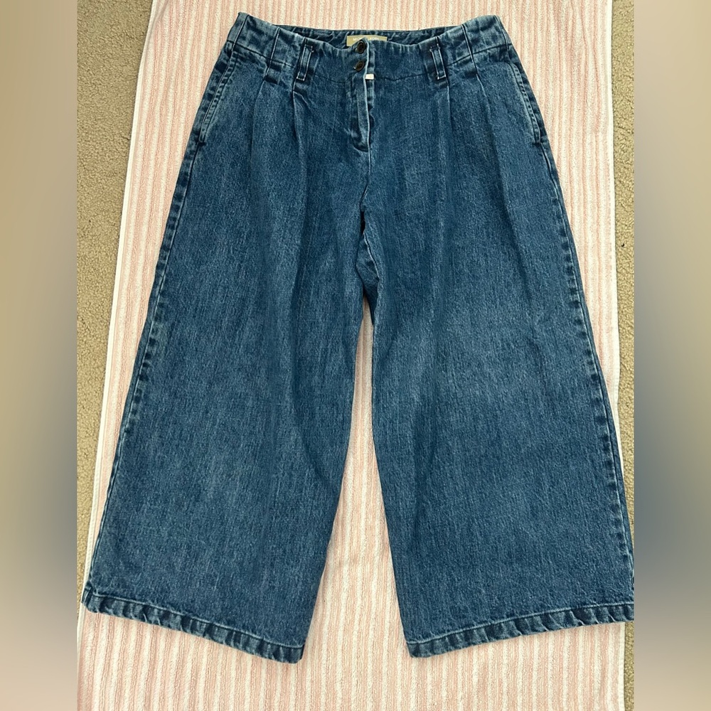 Michael Kors 8 Blue Denim Wide Leg Jeans